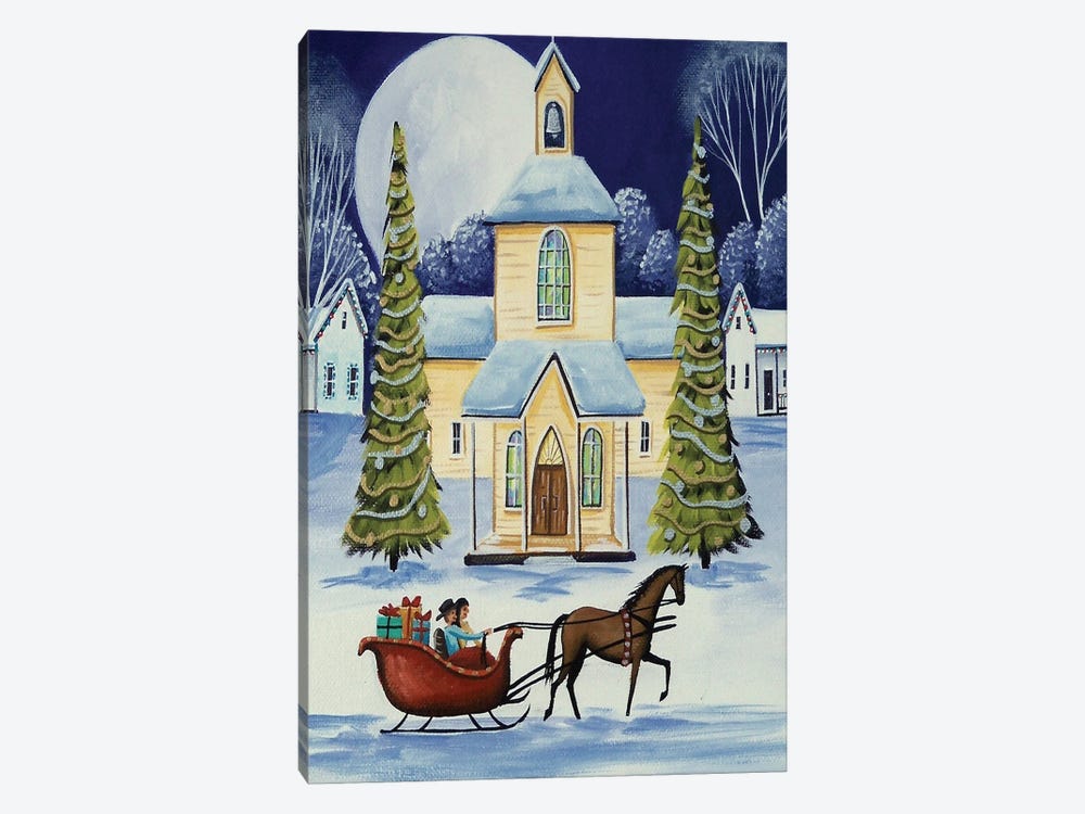 Christmas Eve Sleigh Ride by Debbie Criswell 1-piece Art Print
