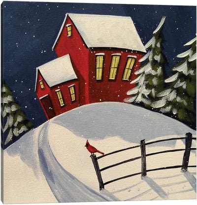 Cardinal Blessing Canvas Art Print - Farmhouse Christmas Décor