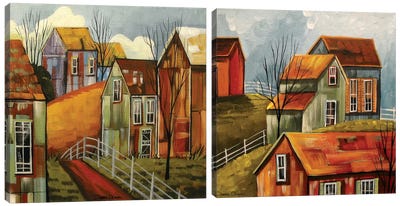 Country Color Diptych Canvas Art Print - Art Sets | Triptych & Diptych Wall Art