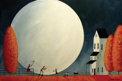 Firefly Catching Family by Debbie Criswell framed canvas print