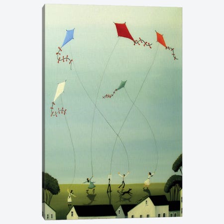 Five Kites Flying Canvas Print #DEC37} by Debbie Criswell Canvas Wall Art