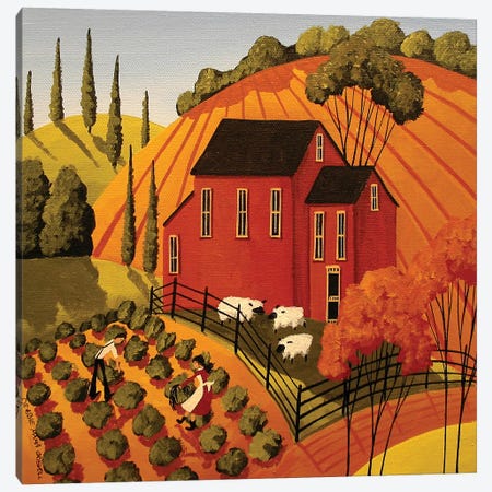 Harvesting The Greens Canvas Print #DEC44} by Debbie Criswell Canvas Print