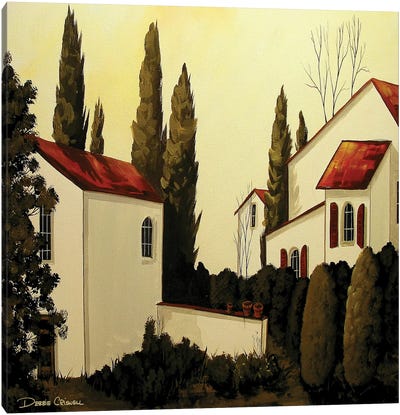 A Side Yard In Tuscany Canvas Art Print - Debbie Criswell