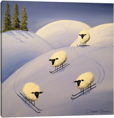 It's All Downhill From Here Canvas Art Print - Snowscape Art
