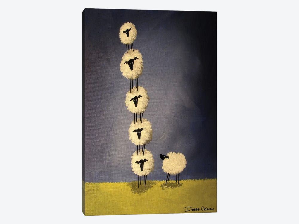 Leaning Tower Of Sheepisa by Debbie Criswell 1-piece Canvas Art