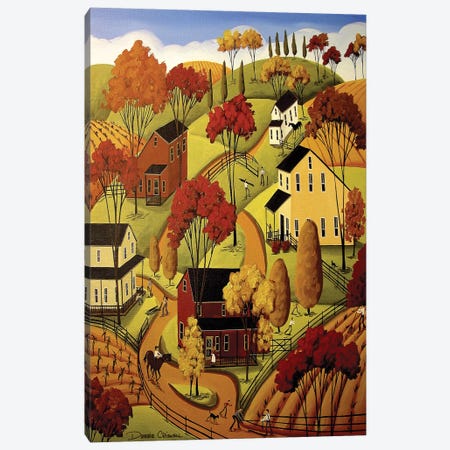 Love Of Autumn - folk art landscape by Debbie Criswell