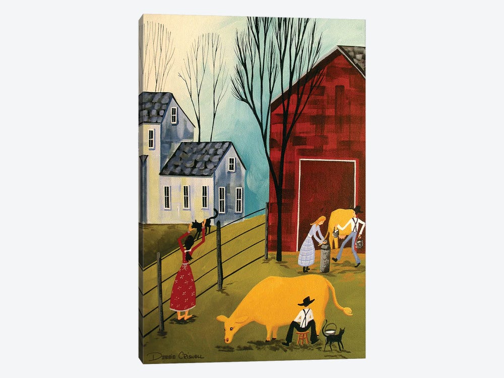 Milking The Cows by Debbie Criswell 1-piece Canvas Artwork