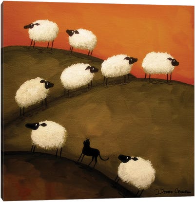 Part Of the Crowd Canvas Art Print - Sheep Art