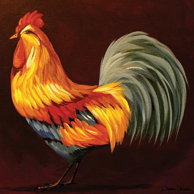 Pretty Rooster by Debbie Criswell framed canvas print