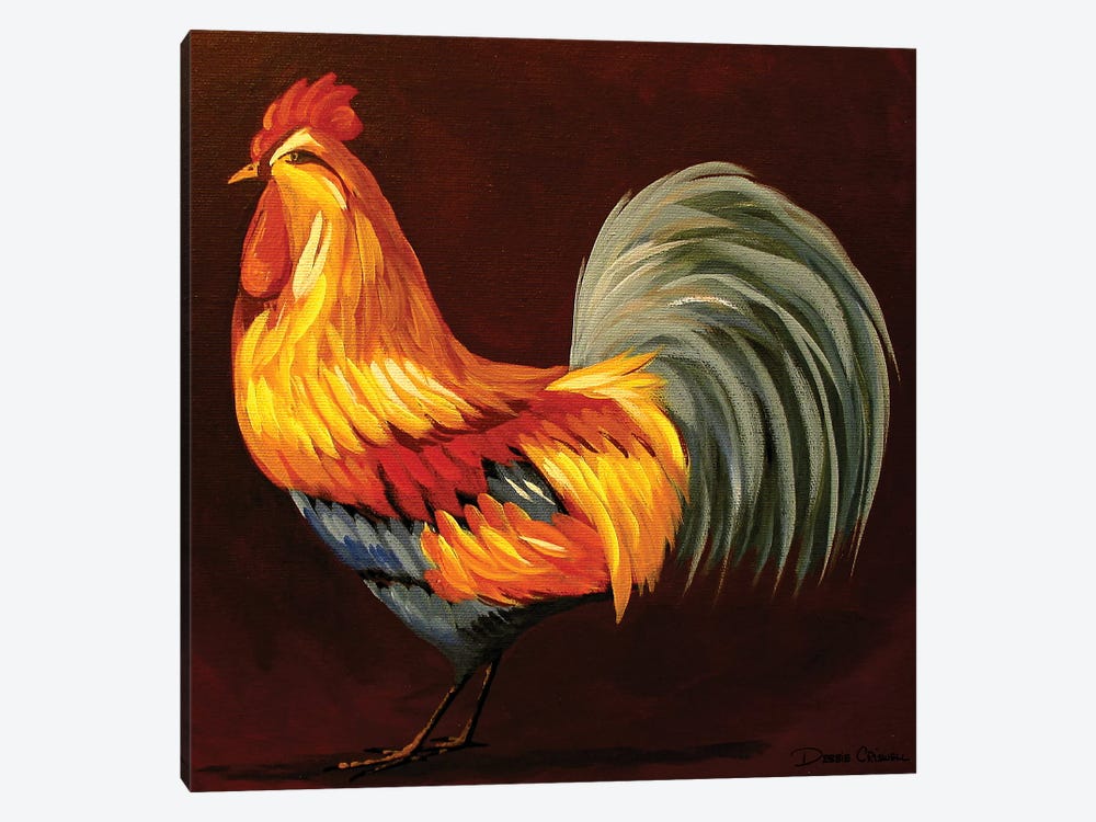 Pretty Rooster by Debbie Criswell 1-piece Canvas Artwork
