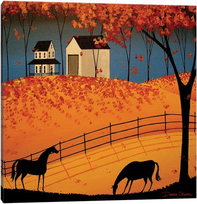 Shadows Of Autumn Canvas Art Print - Folk Art