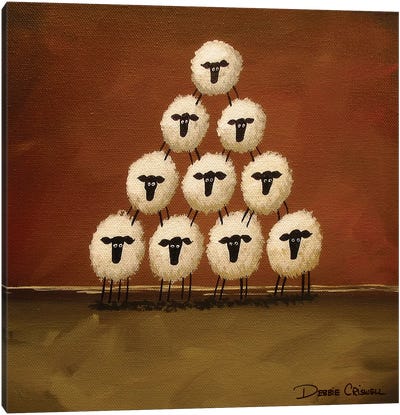 Sheep-Amid Canvas Art Print - Debbie Criswell