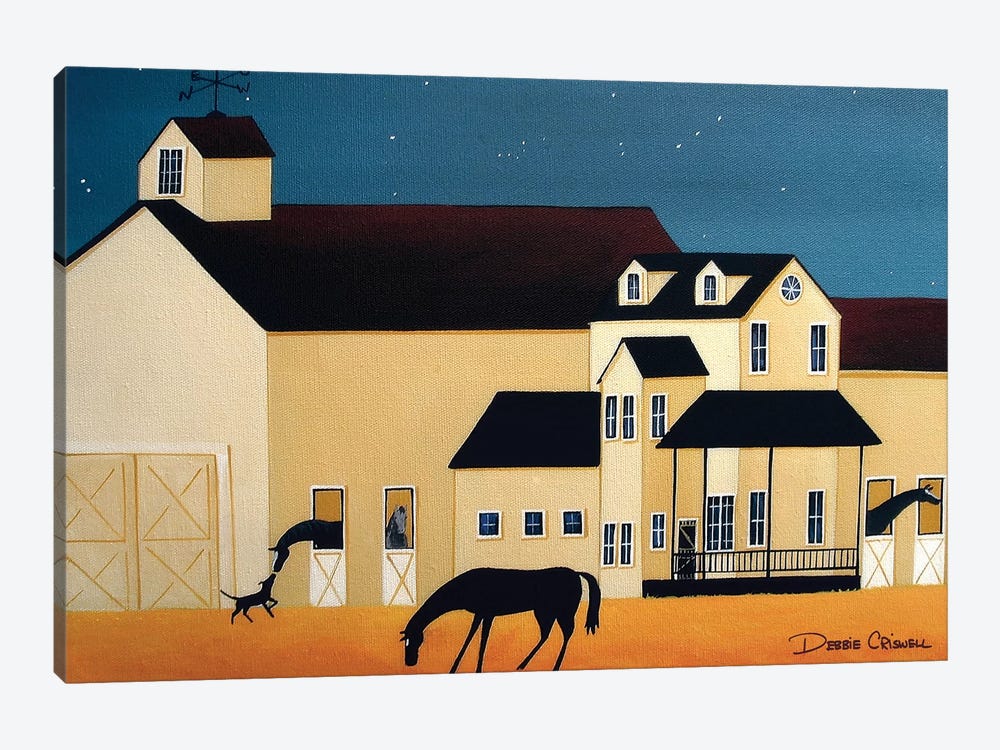 Starry Skies At The Farm by Debbie Criswell 1-piece Canvas Artwork