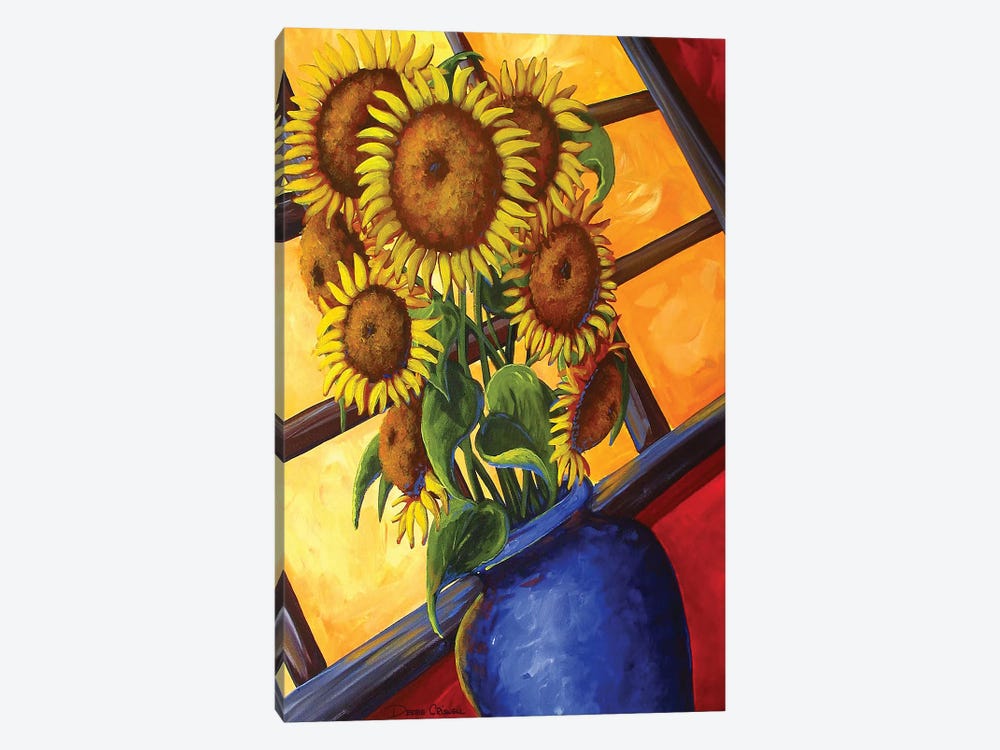 Sunflowers Blue Vase by Debbie Criswell 1-piece Canvas Wall Art