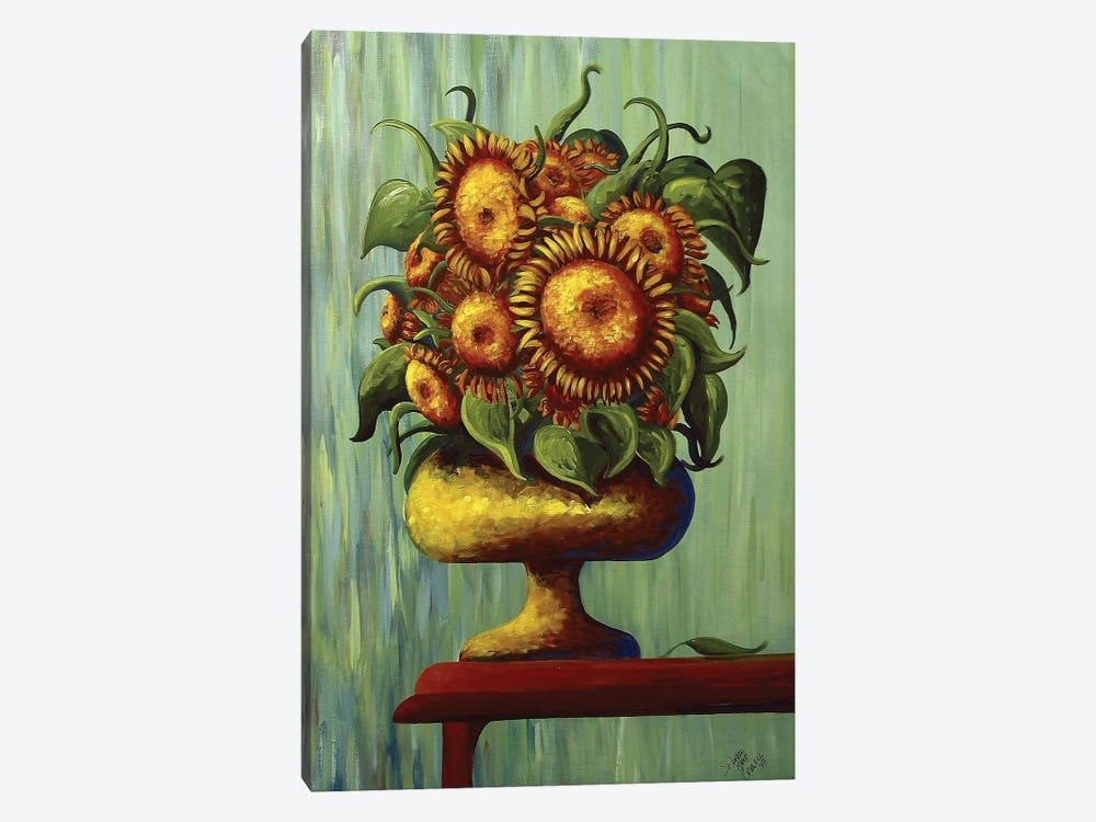 Sunflowers In Green by Debbie Criswell 1-piece Art Print
