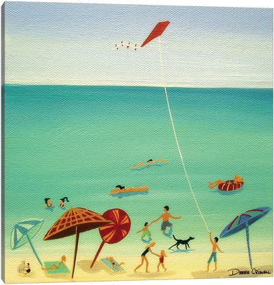 The Beach Canvas Art Print - Folk Art