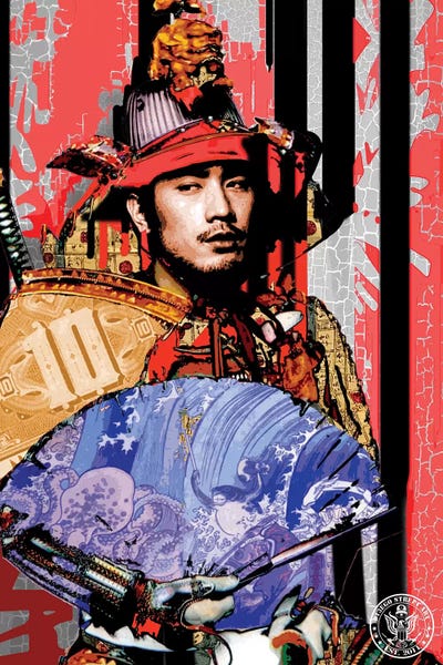Red Samurai by D13EGO framed wall art
