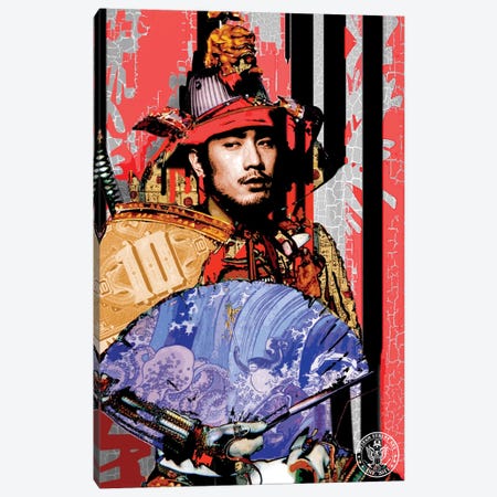 Red Samurai Canvas Print #DEG21} by D13EGO Canvas Art