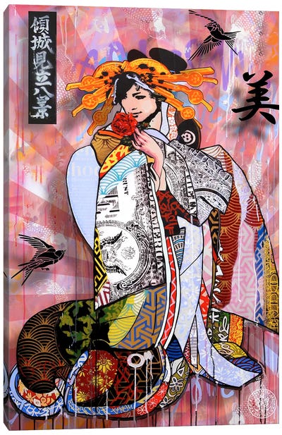 The Beauty Of Money Canvas Art Print - Geisha