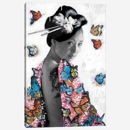 Lady O' Butterflies Canvas Print #DEG40} by D13EGO Canvas Wall Art