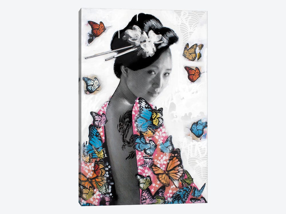Lady O' Butterflies by D13EGO 1-piece Canvas Artwork