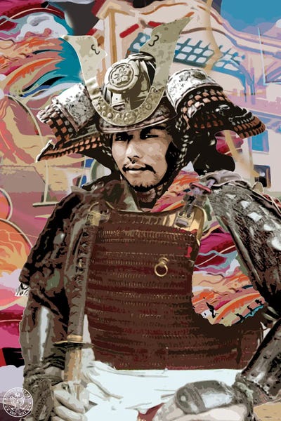 Graffiti Samurai by D13EGO framed canvas print