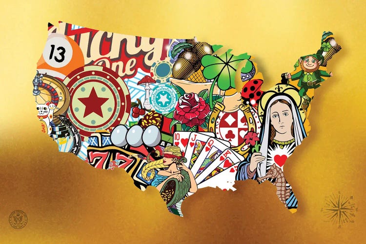 United States Of Luck by D13EGO wall art
