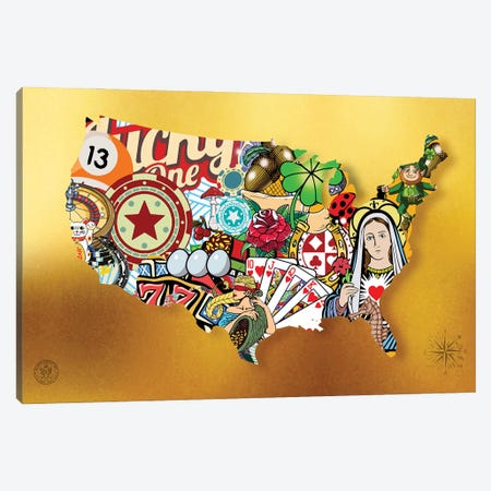 United States Of Luck Canvas Print #DEG69} by D13EGO Canvas Artwork