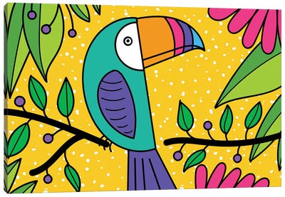 Brightly Colored Toucan Canvas Art Print