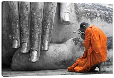 The Offering Canvas Art Print - Monks