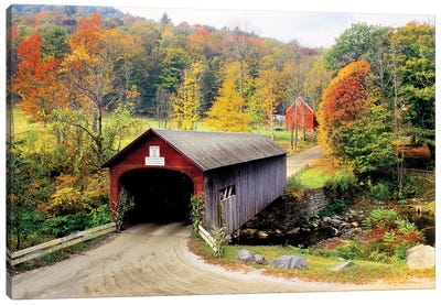 Vermont Covered Bridge Canvas Art Print - Danita Delimont