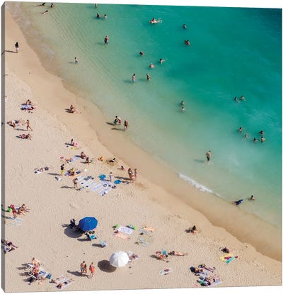 Aerial Waikiki Canvas Art Print - Aerial Photography