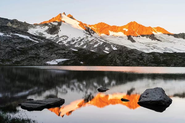 Snowy Mountains: Sunrise At Upper Lake Gerlos by Danita Delimont