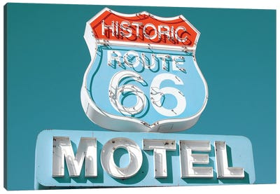 Retro Route 66 Canvas Art Print - Route 66