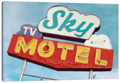 Sky Motel Canvas Art Print - Signs