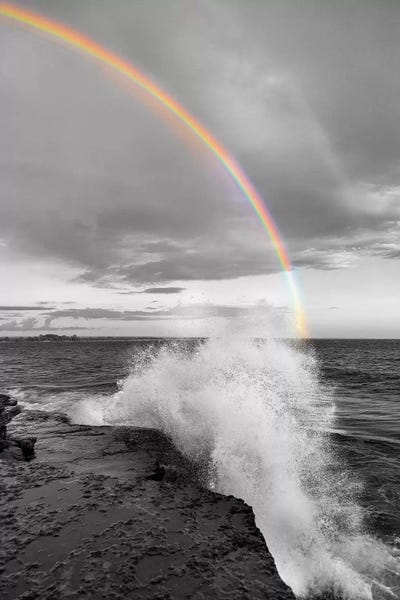 Rocky Beaches: Clarks Point Rainbow by Danita Delimont