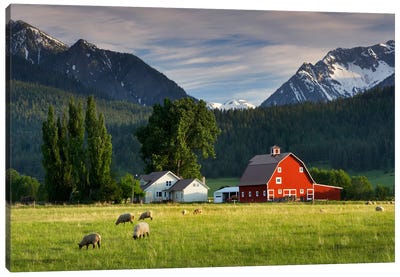 Mountain Farm Canvas Art Print - Country Scenic Photography
