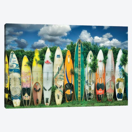 Surfboard Fence III Canvas Print #DEN1043} by Dennis Frates Canvas Print