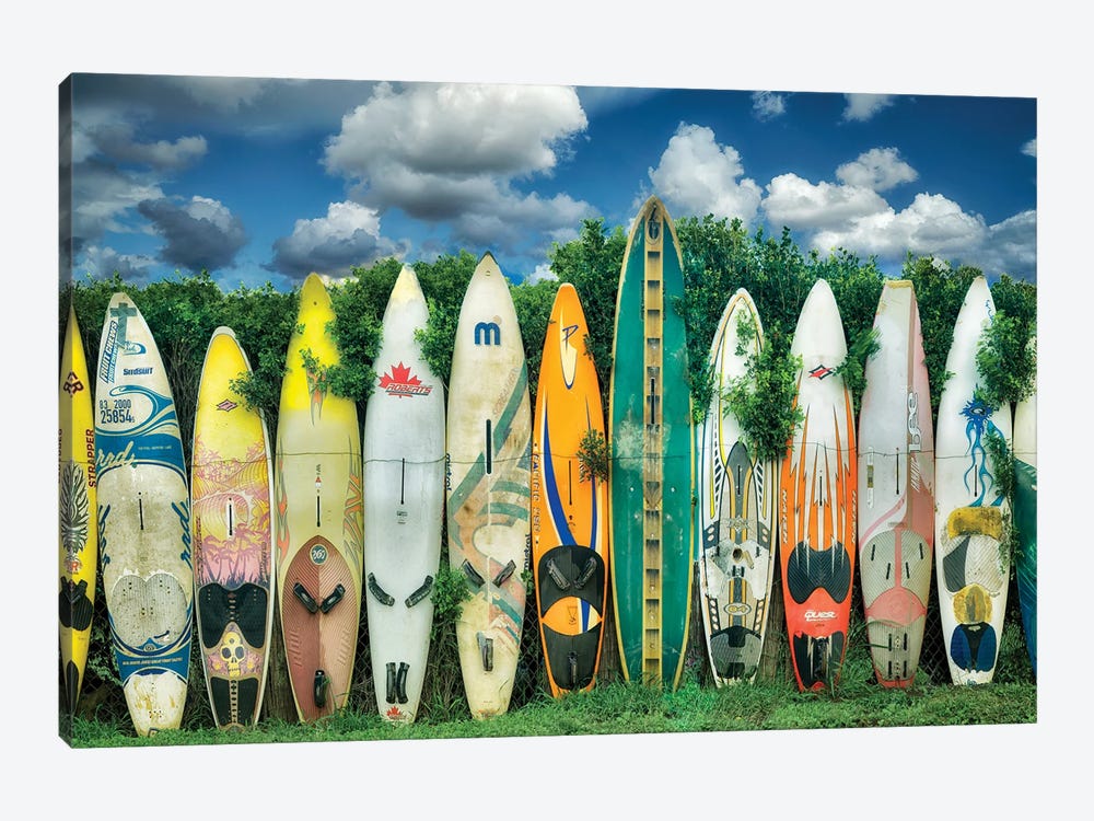 Surfboard Fence III by Dennis Frates 1-piece Canvas Artwork