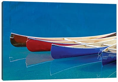 Canoe Reflection Canvas Art Print - Dennis Frates