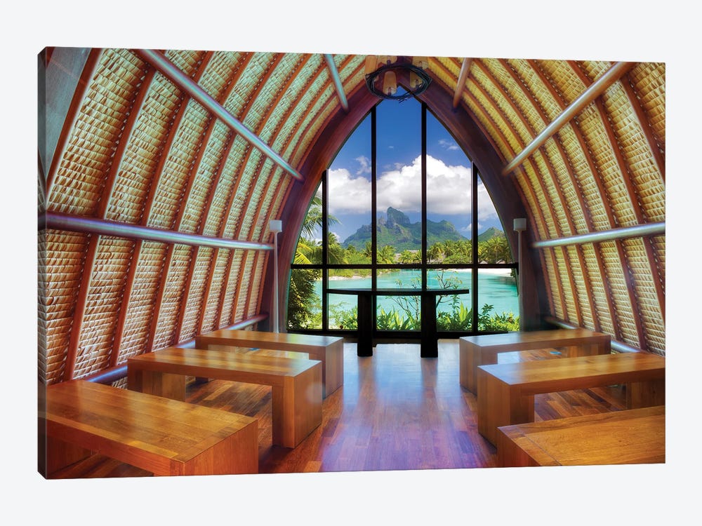 Bora Bora Church by Dennis Frates 1-piece Canvas Art