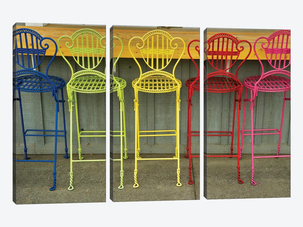 Colorful Chairs by Dennis Frates 3-piece Canvas Art Print