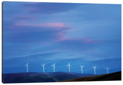 Wind Turbine Sunrise Canvas Art Print - Watermill & Windmill Art