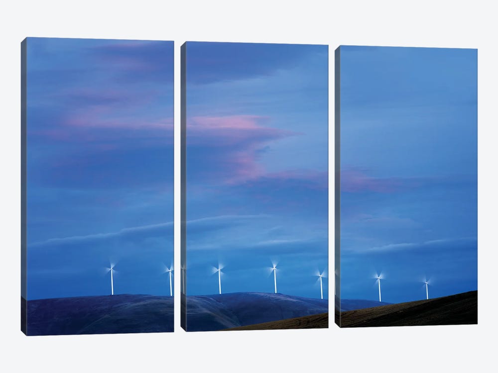 Wind Turbine Sunrise by Dennis Frates 3-piece Canvas Wall Art