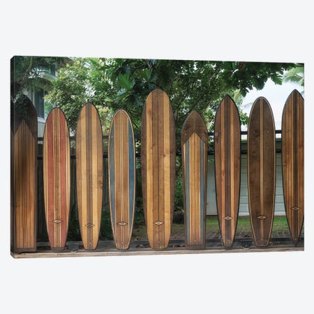 Surfboard Fence IV Canvas Print #DEN1086} by Dennis Frates Canvas Wall Art