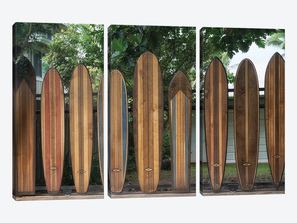 Surfboard Fence IV by Dennis Frates 3-piece Art Print