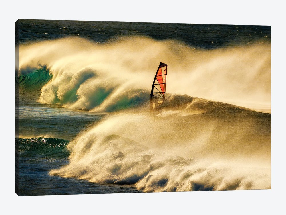 Windy Wind Surfing by Dennis Frates 1-piece Canvas Artwork