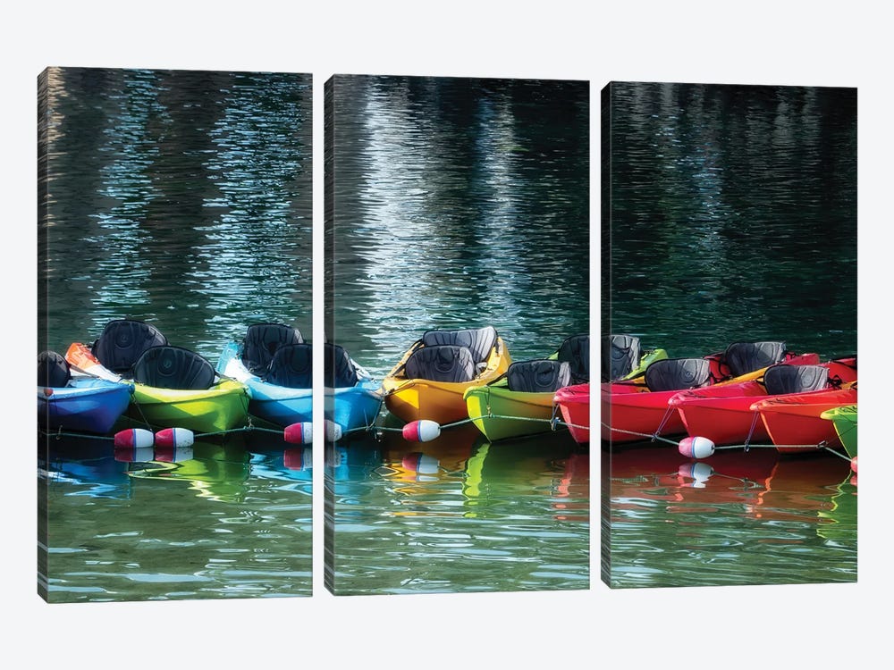 Canoe Meeting by Dennis Frates 3-piece Canvas Wall Art