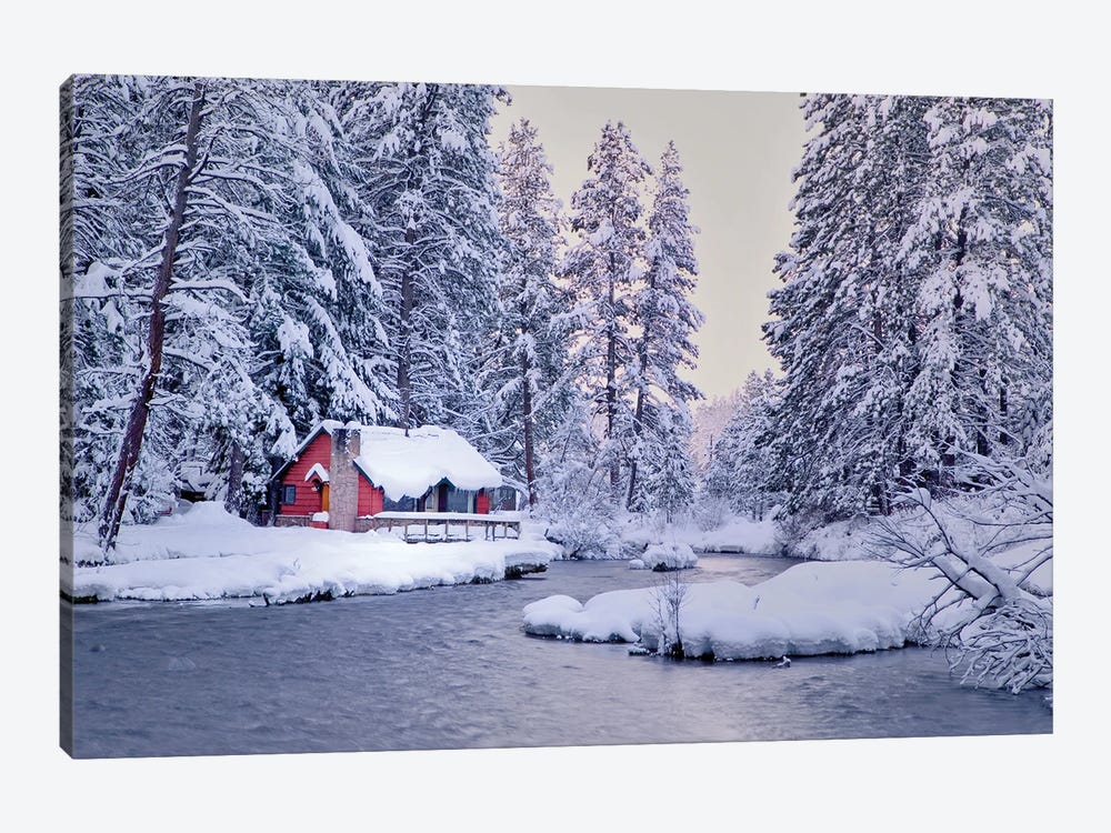 Winter Cabin by Dennis Frates 1-piece Art Print