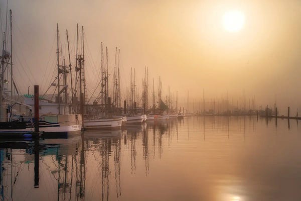 Harbors: Harbor Sunrise by Dennis Frates